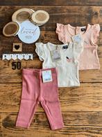 Baby girl Wibra setje 2x t-shirt crème roze broekje roze 50, Kinderen en Baby's, Babykleding | Maat 50, Ophalen of Verzenden, Nieuw