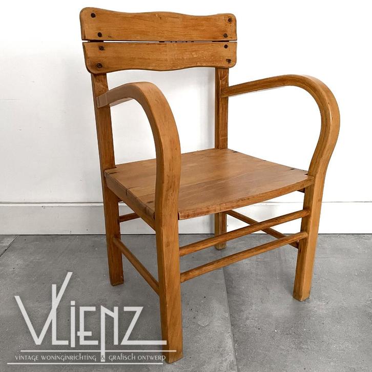 Vintage, houten kinderstoel, stoel fauteuil Kibofa, Kinderen en Baby's, Kinderkamer | Tafels en Stoelen, Gebruikt, Stoel(en), Ophalen of Verzenden