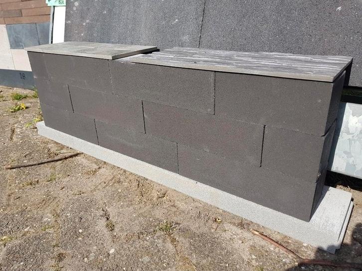 Stapelblokken antraciet 29,7x9,7x8,8cm NU €1,25pst! S-partij, Tuin en Terras, Bielzen en Borders, Nieuw, Blok, Beton, Minder dan 25 cm