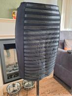 Save the Queen zwart leerlook streep rok XS 34 Gratis Verz., Kleding | Dames, Rokken, Verzenden, Zwart, Save the Queen, Zo goed als nieuw