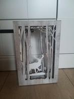 Kerstvenster met hert en verlichting, Diversen, Kerst, Ophalen of Verzenden, Gebruikt