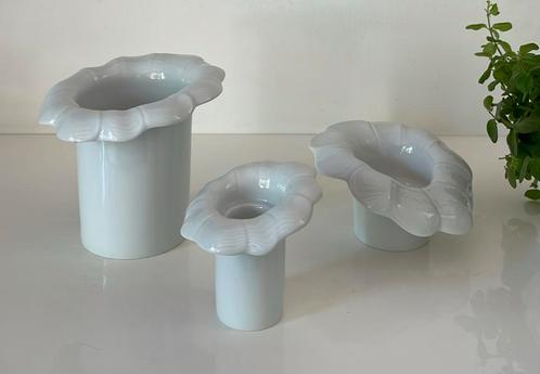 Arzberg Op-Art Floral Collar set, Huis en Inrichting, Woonaccessoires | Vazen, Zo goed als nieuw, Wit, Minder dan 50 cm, Aardewerk of Porselein