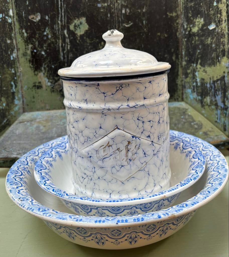 Geëmailleerde koffiebus, Antiek en Kunst, Antiek | Emaille, Ophalen of Verzenden