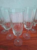 5 vintage kristallen handgeslepen champagne glazen, Antiek en Kunst, Antiek | Glas en Kristal, Ophalen of Verzenden