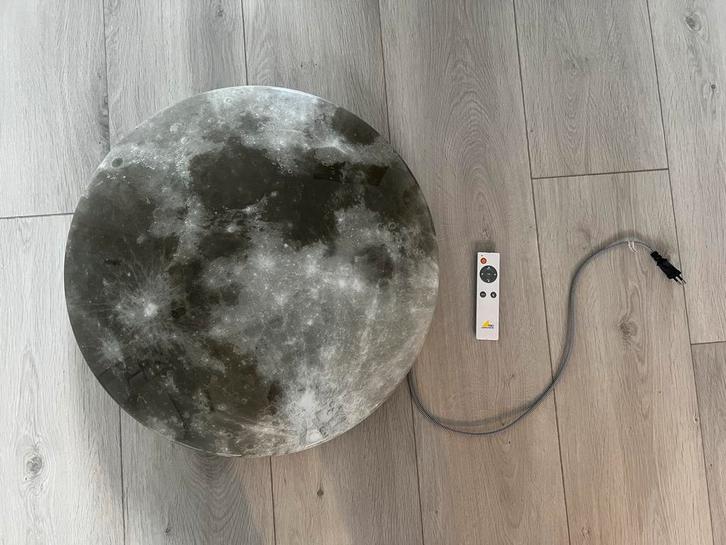 Maan Lamp - Plafond of wandlamp met Afstandsbediening, Huis en Inrichting, Lampen | Plafondlampen, Zo goed als nieuw, Kunststof