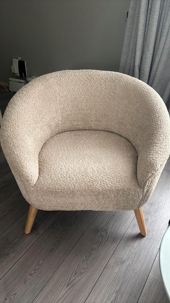 2 x fauteuil beige/ creme kleurig, Huis en Inrichting, Fauteuils, Zo goed als nieuw, 50 tot 75 cm, 75 tot 100 cm, Ophalen