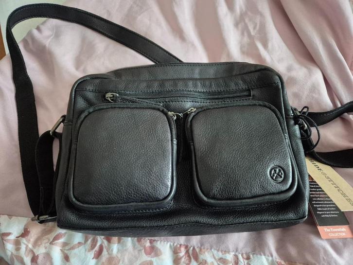 Hide Stitches tas zwart echt leer, Sieraden, Tassen en Uiterlijk, Tassen | Schoudertassen, Nieuw, Overige merken, Zwart, Leer