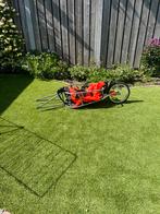 Fietskar/fietsaanhanger met vering en waterdichte tas, Ophalen, Gebruikt, Aanhangfiets, Vering