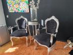 Mooie set. Stoelen nieuw bekleed met zwart velours, Antiek en Kunst, Antiek | Meubels | Stoelen en Banken, Ophalen