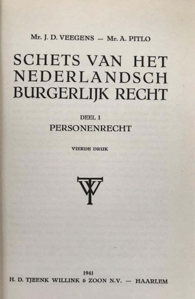 Schets van Nederlandsch Burgerlijk recht - 1 Personenrecht, Antiek en Kunst, Antiek | Boeken en Bijbels, Ophalen of Verzenden