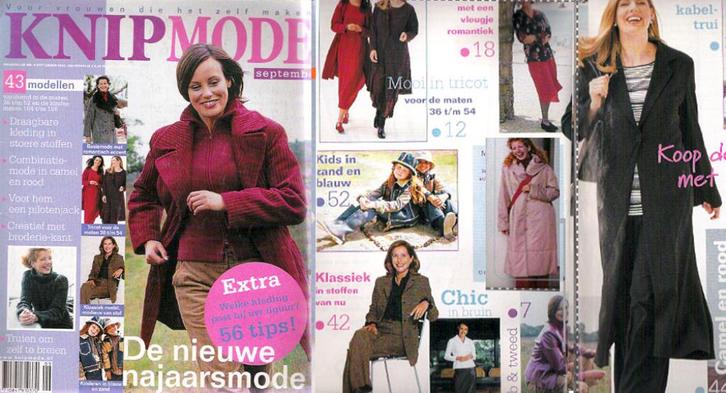 4 x knipmode 2002 de nummers: Sept., Okt., Nov. En Dec., Hobby en Vrije tijd, Kledingpatronen, Zo goed als nieuw, Overige typen