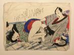 Antieke Japanse shunga schildering op papier, Antiek en Kunst, Kunst | Niet-Westerse kunst, Verzenden