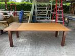 Tafel met bamboe blad, Huis en Inrichting, Tafels | Eettafels, Ophalen, Gebruikt, 100 tot 150 cm, 200 cm of meer