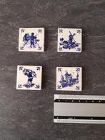 4 kleine tegeltjes - Delfs blauw - 3,5 x 3,5 cm, Verzenden