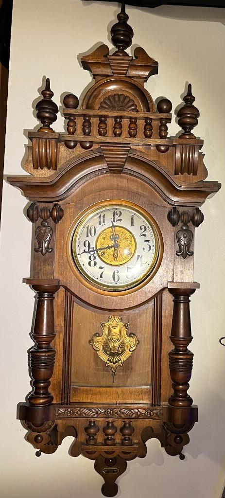 Junghans Perseus III Duitse regulateur klok rond 1903, Antiek en Kunst, Antiek | Klokken, Ophalen