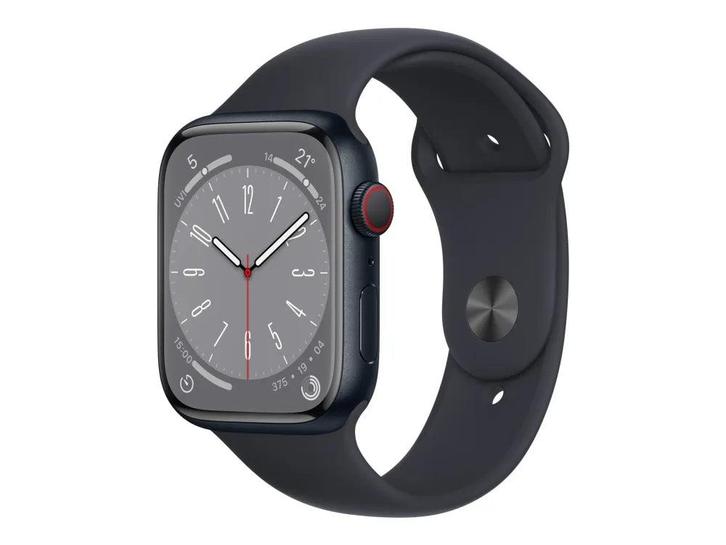 Apple Watch Series 8 45 mm Midnight GPS + Cellular, Sieraden, Tassen en Uiterlijk, Smartwatches