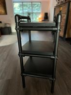 Stereomeubel steigerpijp zwart, Huis en Inrichting, Ophalen, Minder dan 50 cm, Metaal en MDF, Zo goed als nieuw