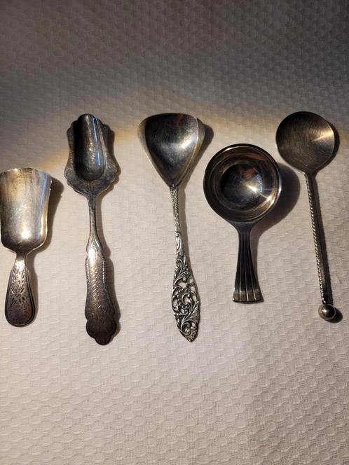 Antieke Zilveren Theeschepjes - Set van 5, Antiek en Kunst, Antiek | Bestek, Ophalen of Verzenden
