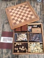 Mooie kist ingelegde stuiken hout schaakbord backgammon etc, Hobby en Vrije tijd, Gezelschapsspellen | Bordspellen, Ophalen of Verzenden