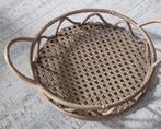 Rotan look metalen dienblad, Ophalen of Verzenden, Zo goed als nieuw, Rond, Metaal