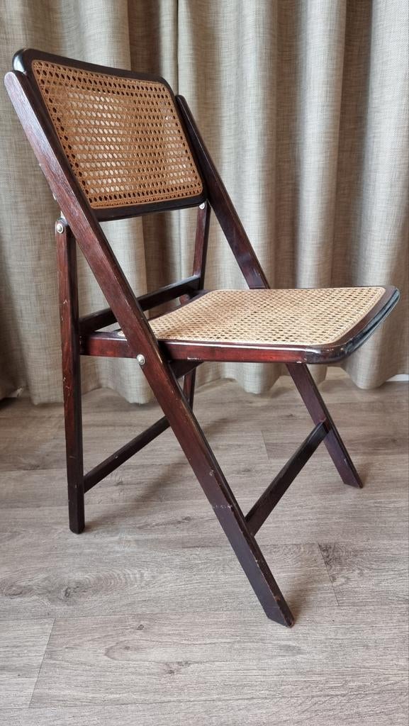 Rotan stoel klapstoel vintage, Ophalen of Verzenden