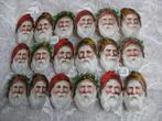 Antiek Velletje Poesieplaatjes met 18 Kerstman Hoofd - L&B, Verzenden