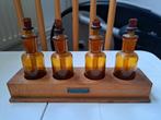 Apothekersflesjes voor pipetten in houder, Ophalen of Verzenden