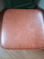 Rundlederen poef, Minder dan 50 cm, Rond, Minder dan 50 cm, Ophalen of Verzenden