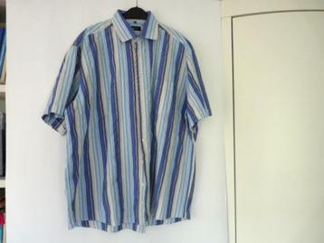 blauw met witte streep overhemd korte mouw mt 45-46 beschikbaar voor biedingen