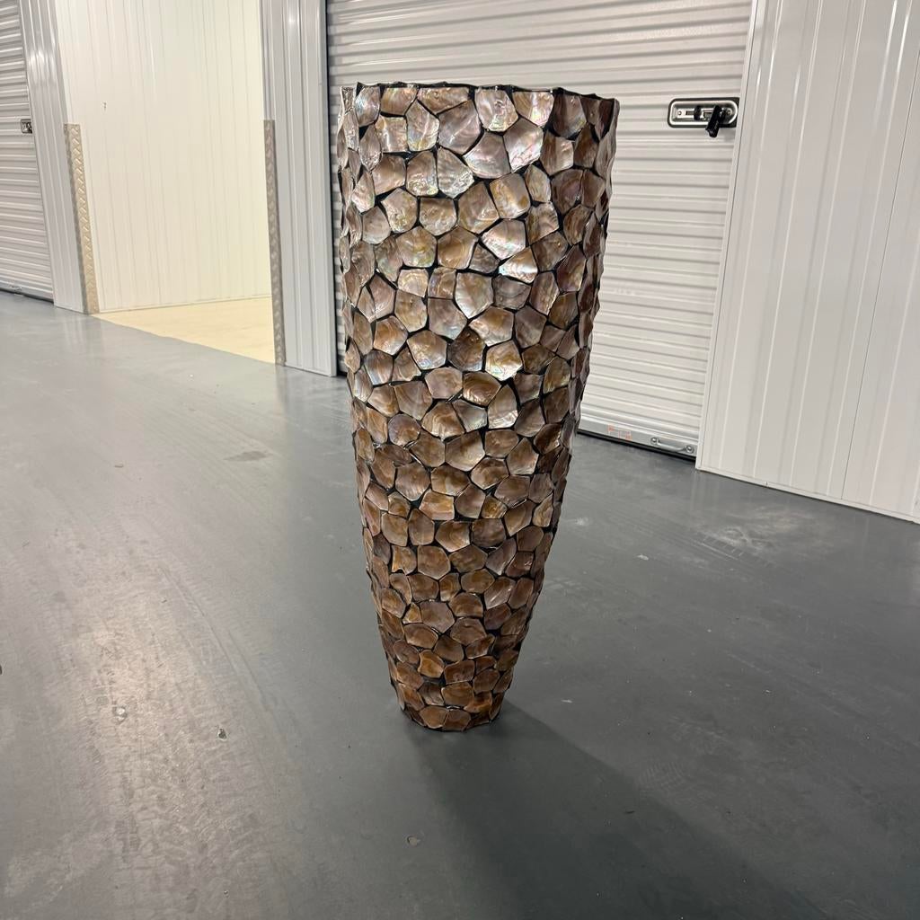 ✨ Luxe Handgemaakte Schelpenvaas (90cm) - Parelmoer Brons ✨, Huis en Inrichting, Woonaccessoires | Vazen, Overige materialen, Overige kleuren