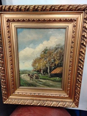 Schilderij: Paard en Kar in Landschap beschikbaar voor biedingen