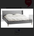 Jysk Kungshamn bed frame+matras, Grijs, Stof, 140 cm, Zo goed als nieuw