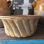 Franse antieke tulband olijfgroen aardewerk, Antiek en Kunst, Antiek | Keramiek en Aardewerk, Ophalen of Verzenden