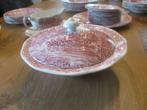 Dekschaal Dickens Coaching Days roze (rood/pink), Antiek en Kunst, Antiek | Servies los, Ophalen of Verzenden