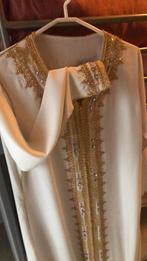 Creme kaftan met riem S/M, Ophalen of Verzenden, Zo goed als nieuw, Beige, Onder de knie