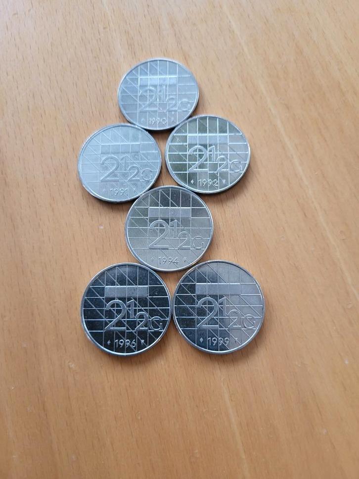 2½ Gulden Beatrix - Set van 6 munten, Postzegels en Munten, Munten | Nederland, Losse munt, Overige waardes, Koningin Beatrix