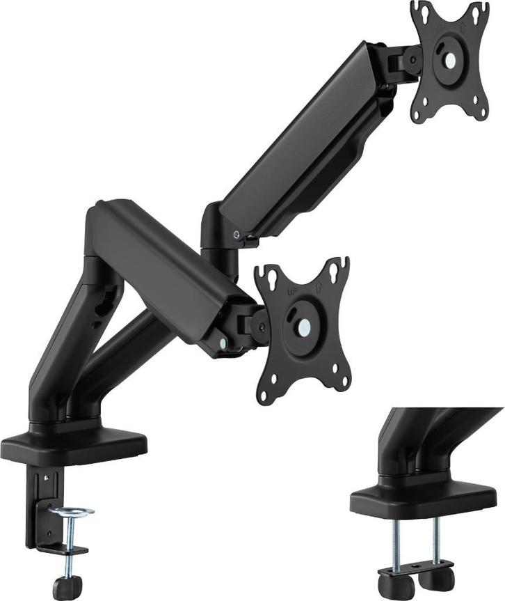 BlueBuilt Monitorarm Mechanische Veer voor 2 Monitoren, Computers en Software, Monitoren, Nieuw, 60 Hz of minder, Ophalen of Verzenden