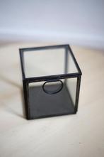 Glazen display box met deksel zwart, Huis en Inrichting, Woonaccessoires | Overige, Gebruikt, Ophalen