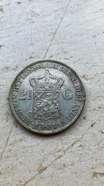 Zilveren rijksdaalder Wilgelmina 1931 beschikbaar voor biedingen