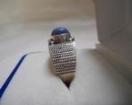 Zilveren vintage ring met lapis lazuli maat 19 nr.1200, Verzenden, 19 tot 20, Zo goed als nieuw, Dame of Heer