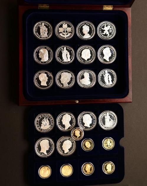 25 zilveren munten uit de Geschiedenis vd Nederlandse Gulden, Postzegels en Munten, Munten | Nederland, Setje, 1 gulden, Zilver