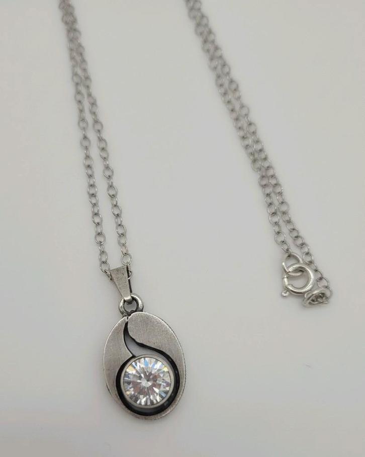 Zilveren Ketting Karl Laine Finland 925, Sieraden, Tassen en Uiterlijk, Kettingen, Gebruikt, Zilver, Zilver, Met hanger, Verzenden