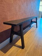 Houten bankje zwart, Ophalen, Gebruikt, 100 tot 150 cm, 25 tot 50 cm