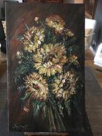Impressionistisch schilderij olieverf op doek zonnebloemen, Antiek en Kunst, Ophalen of Verzenden