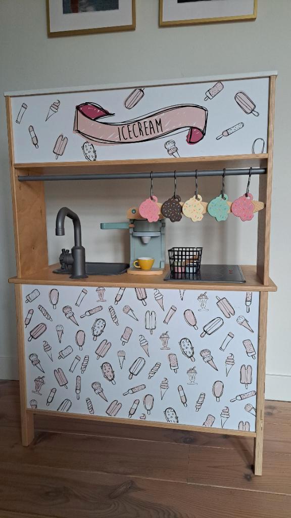 Gepimpt ikea speelgoed keukentje, Kinderen en Baby's, Speelgoed | Speelkeukens, Zo goed als nieuw, Speelkeuken, Hout, Ophalen