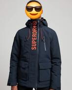 Superdry Heren Jas Maat L - Waterdicht & Winddicht, Maat 52/54 (L), Blauw, Ophalen of Verzenden, Zo goed als nieuw