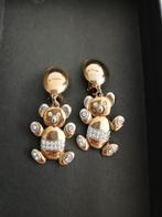 Monet  Goldplated beren oorklips gezet met strass steentjes, Sieraden, Tassen en Uiterlijk, Overige materialen, Ophalen of Verzenden