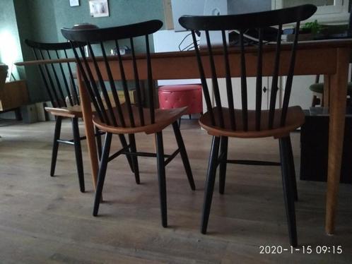 4 spijlen stoelen jaren 50 60 houtverbindingen stevig, Antiek en Kunst, Curiosa en Brocante, Ophalen