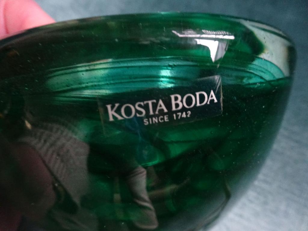 Kosta Boda-Anna Ehner: Atoll kom smaragd, Ophalen of Verzenden