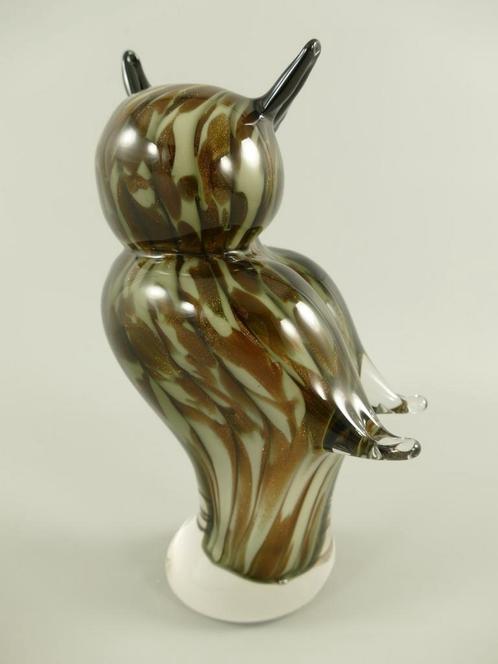 Murano-stijl  beeldje uil kleur H.22cm., Antiek en Kunst, Kunst | Designobjecten, Ophalen of Verzenden